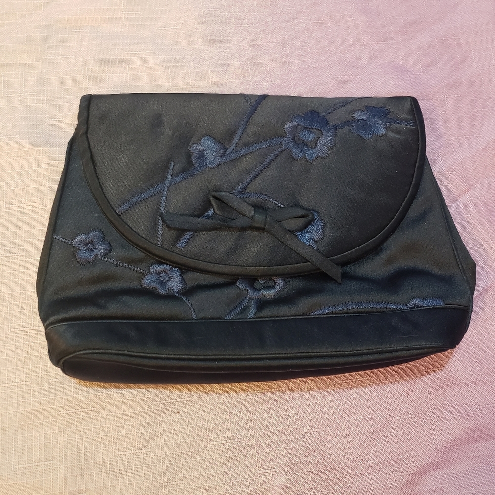 Blue Floral Judith Leiber for Paris Tyler Clutch